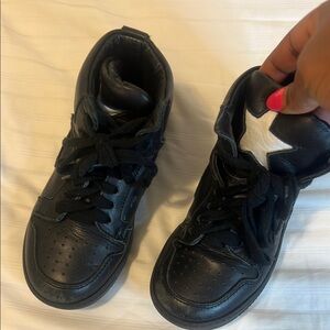 Black Kids High-Top Sneakers